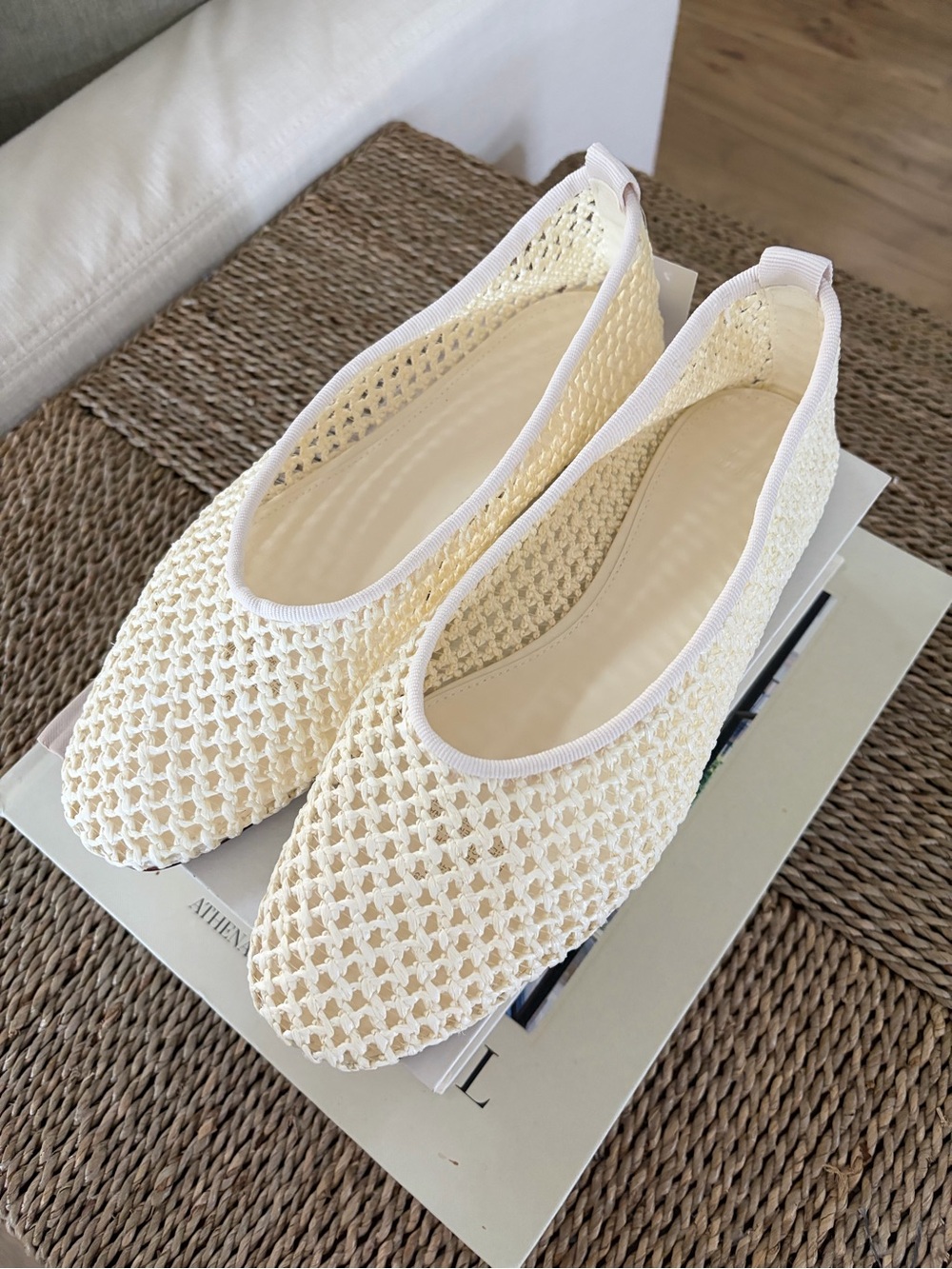 H&M Cream Woven Flats Sz 7